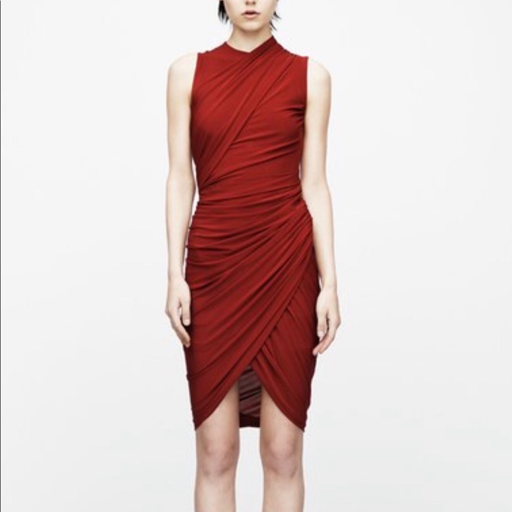 Alexander wang brown ruched dress